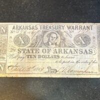 $10 Arkansas Treasury Warrant