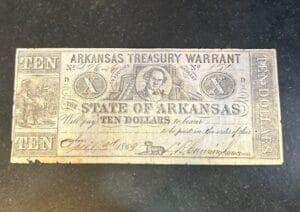 $10 Arkansas Treasury Warrant