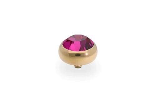 QUDO Interchangeable Sesto 10mm Gold Ring Topper shown in Fuchsia.