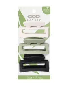 Banded Eco Recylced Claw Clips- 3 pack