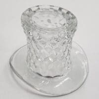 Glass top hat shaped dish.