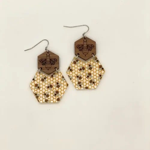 Holly & Liz Honeycomb Hexagon Earrings