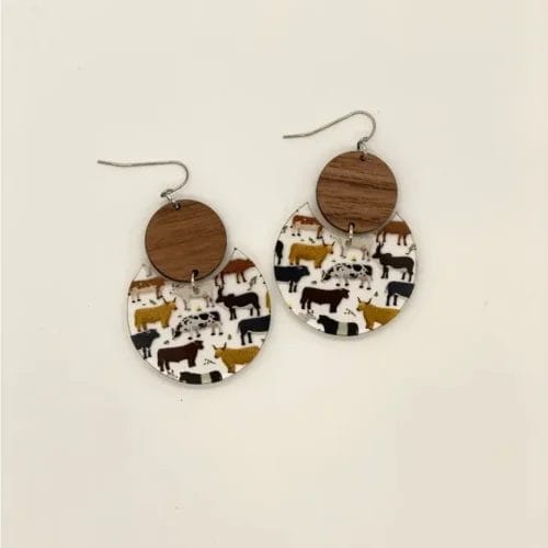 Holly & Liz Beautiful Bovines Drop Earrings