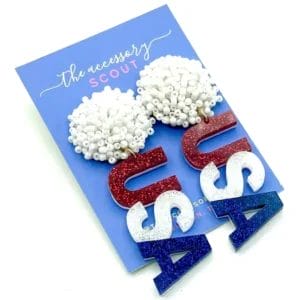 The Accessory Scout Glitter USA Earrings