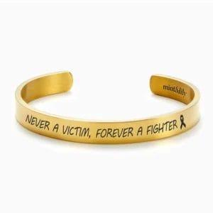 Forever a Fighter 18K Gold Cuff Bracelet from Mint & Lily