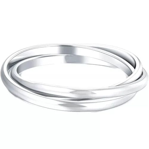 Dainty Interlocking Fidget Ring shown lying flat.