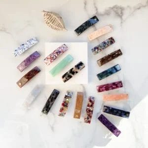 Fenna & Fei French Hair Barrette- assortment of colors on a white background.