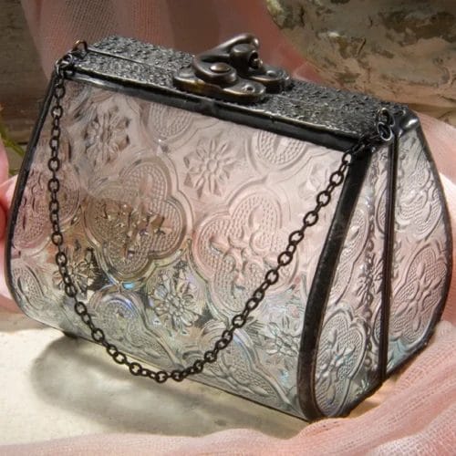 J Devlin Glass Art Purse Keepsake Box