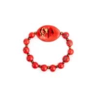 Organic Tagua Lupe Bracelet in Poppy Red.