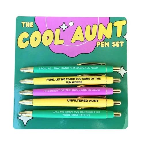 Cool Aunt pen set with sassy sayings.