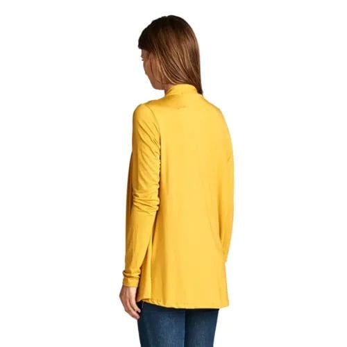 side view of Bamboo Knit Mustard Cardigan