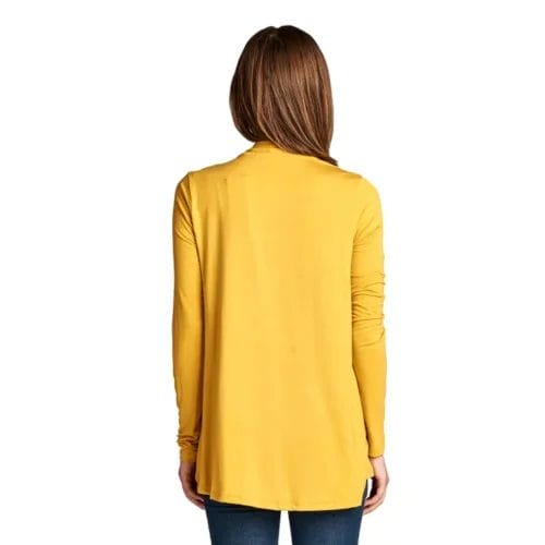 Bamboo Knit Mustard Cardigan by Renee C. back view