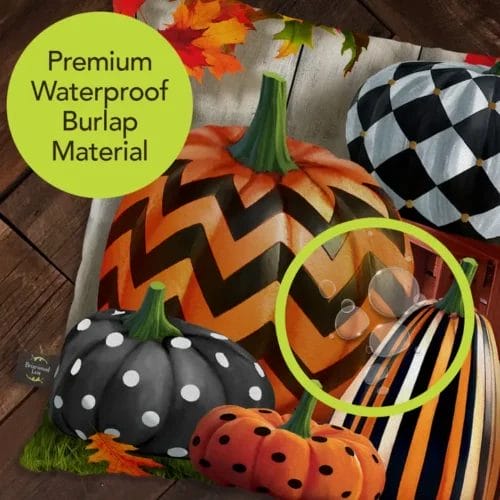 Halloween pumpkin burlap pillow, waterproof.