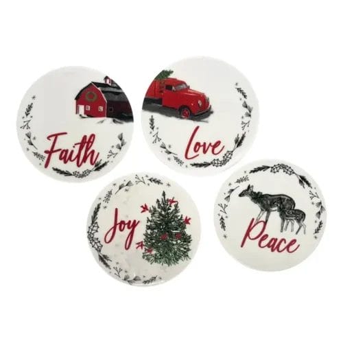 Christmas plates: faith, love, joy, peace