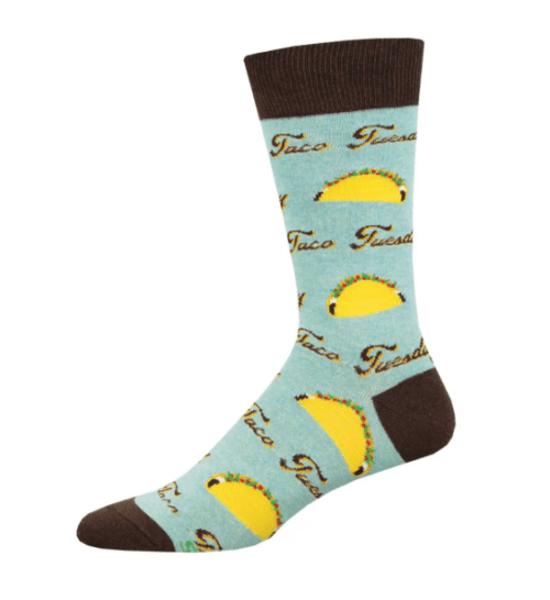 Taco Tuesday socks with cute tacos.