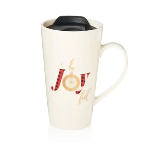 Be joyful Christmas travel mug.