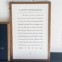 "For What It's Worth..." F. Scott Fitzgerald Sign