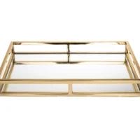 Gold mirrored tray with frame.