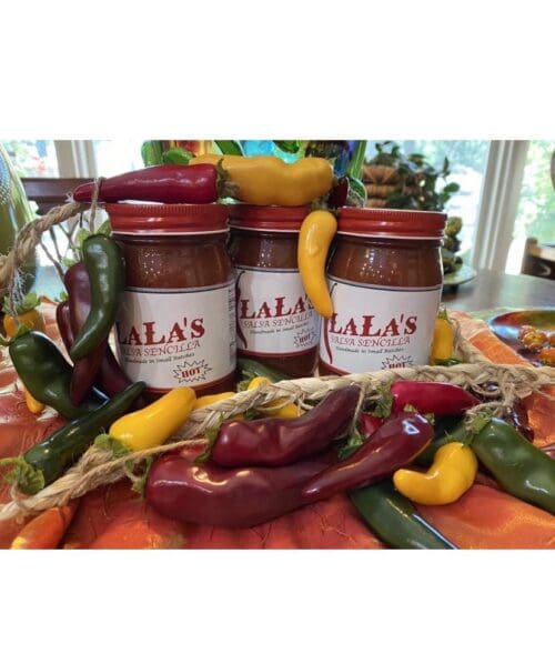 Three jars of Lala's salsa sencilla.