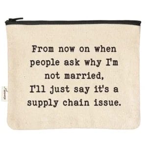 Funny single quote makeup bag.