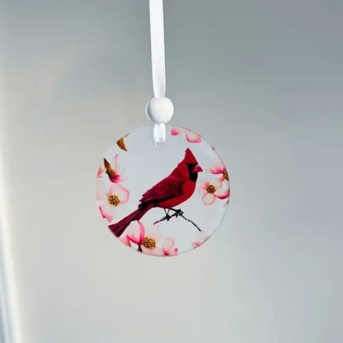 Cardinal Suncatcher- Glass Window Charm