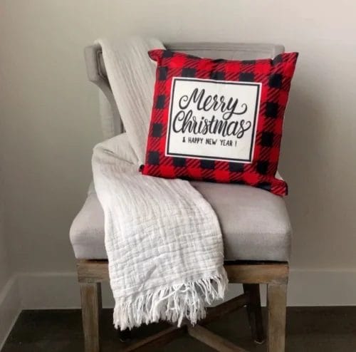 Merry Christmas Holiday Pillow COVER