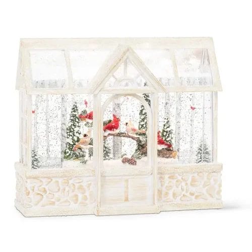 Cardinals Glittery Greenhouse Lantern