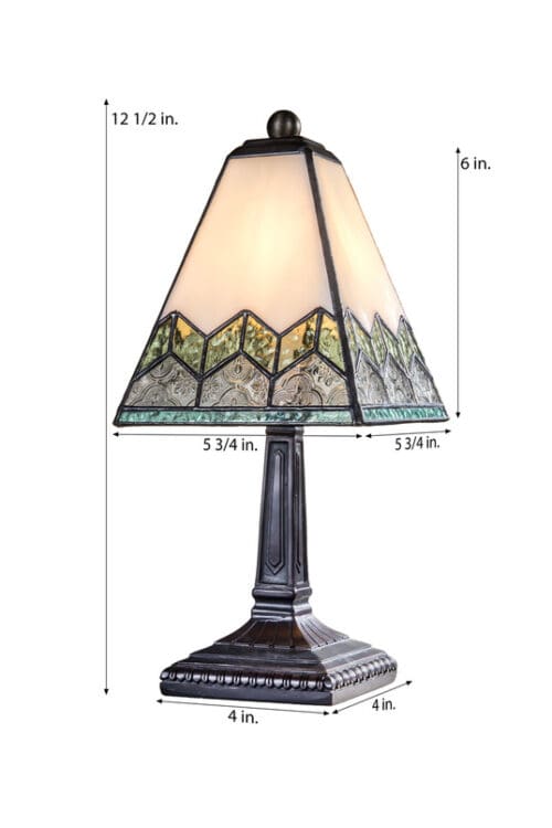 J Devlin Chevron Stained Glass Accent Lamp - Image 2