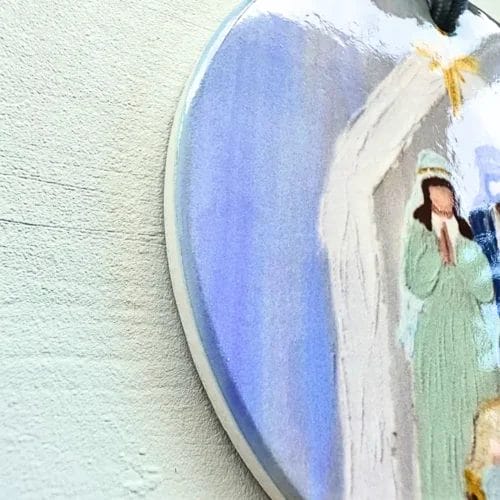 Painted Nativity Ceramic Ornament - Image 2