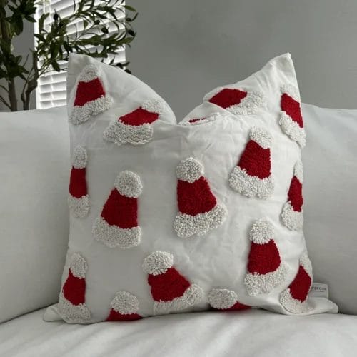 Santa Hat Holiday Pillow Cover