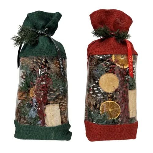 Holiday Memories Burlap Pinecone Bag - Image 2